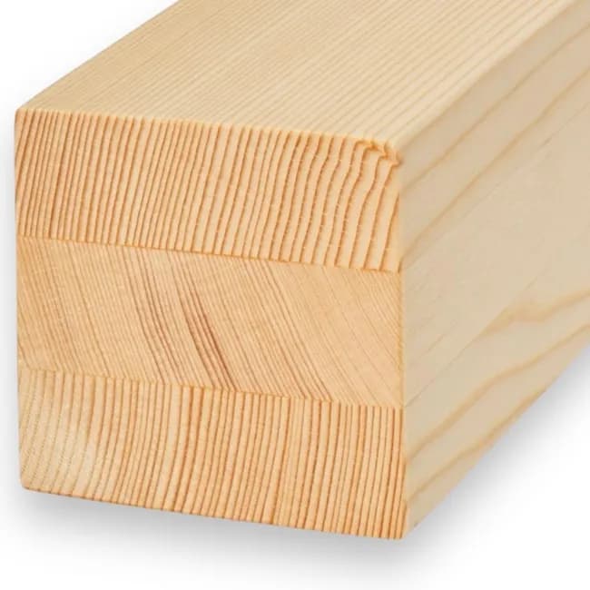 Pack de 6 unités de bois profilé lamellé de pin KKK sans nœuds - 72 x 105 x 2000 mm