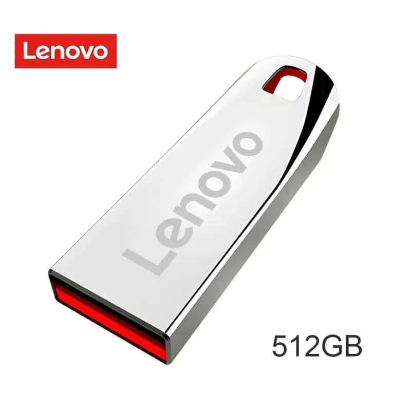 Lenovo-Clé USB 3.0 portable en métal haute vitesse, clé USB, mémoire étanche, disque flash, 1 To, 512 Go, 256 Go, 2 To - 512GB