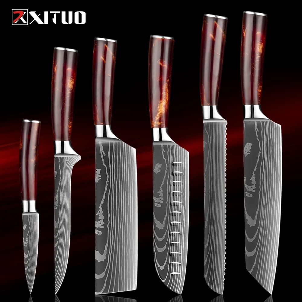 Ces Couteaux de Chef en Acier Inoxydable Vont Révolutionner Votre Cuisine - JIT-JDHSZ-6PCSA