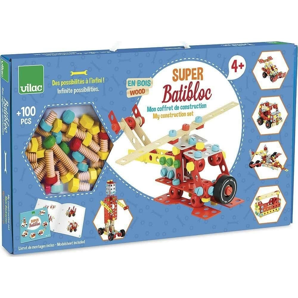 Vilac Jeu de construction en bois Super Batibloc