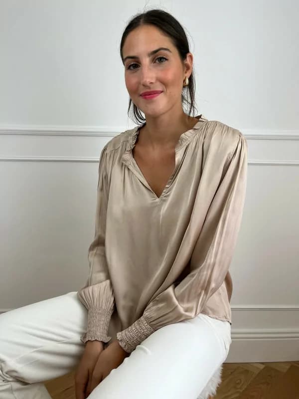 Blouse Beige satinée - Eya T.38