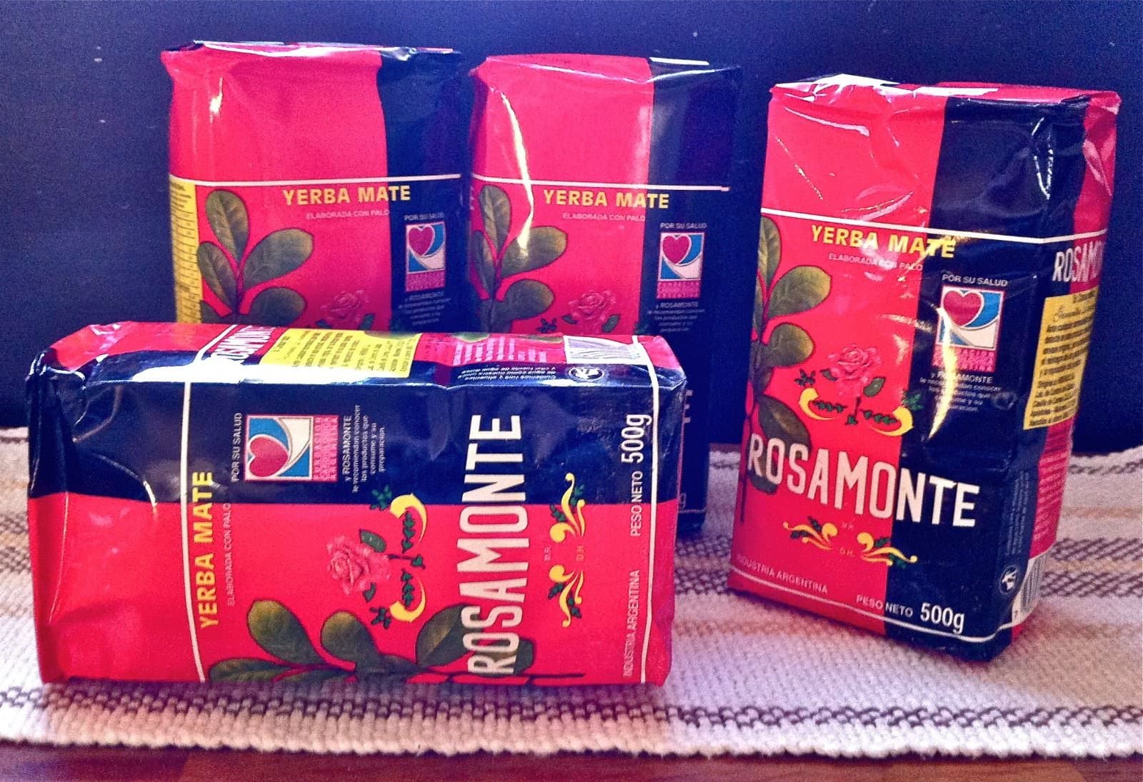 Pack de 4 paquets de yerba mate ROSAMONTE 1kg