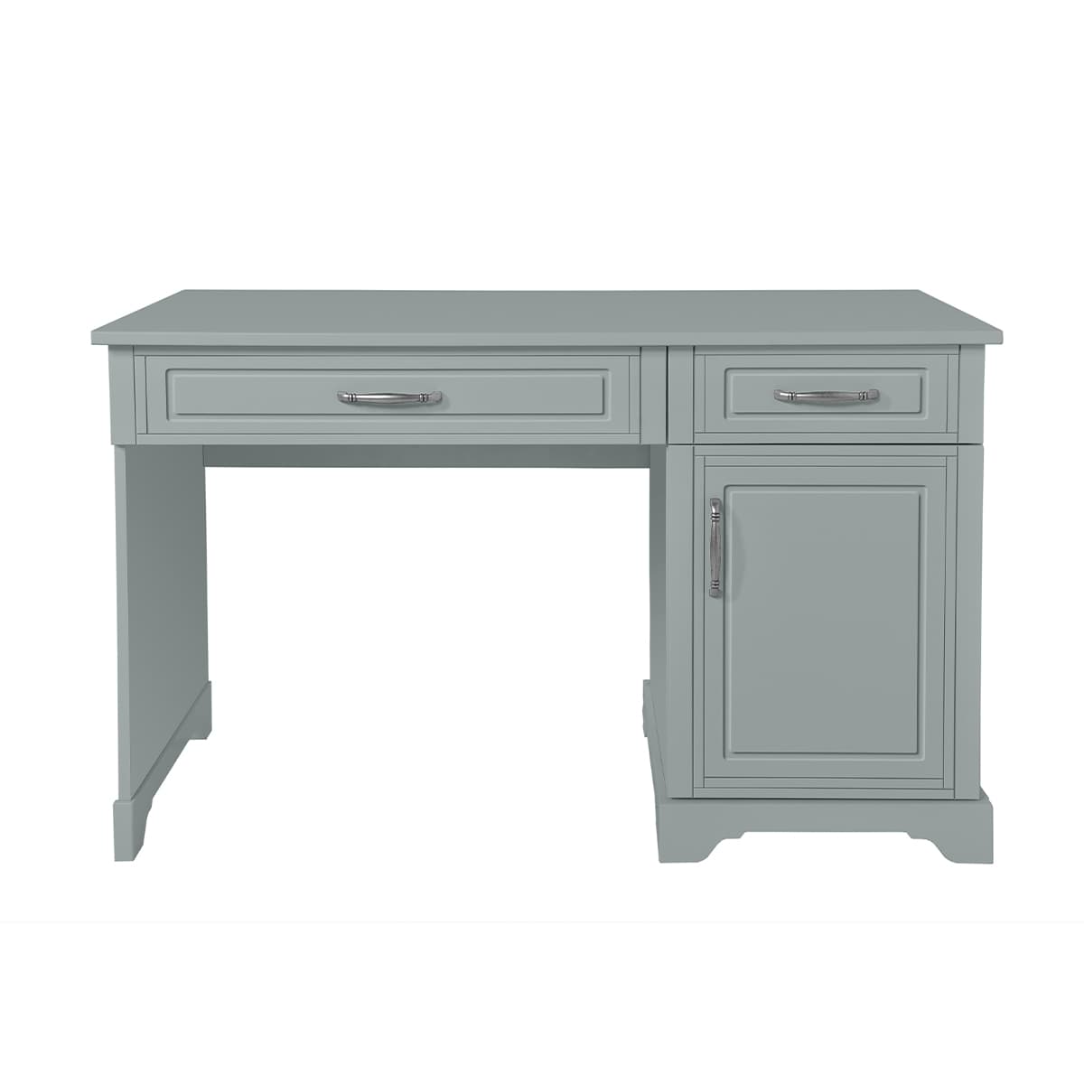Bureau 2 tiroirs 1 porte Novelies Melody Gris