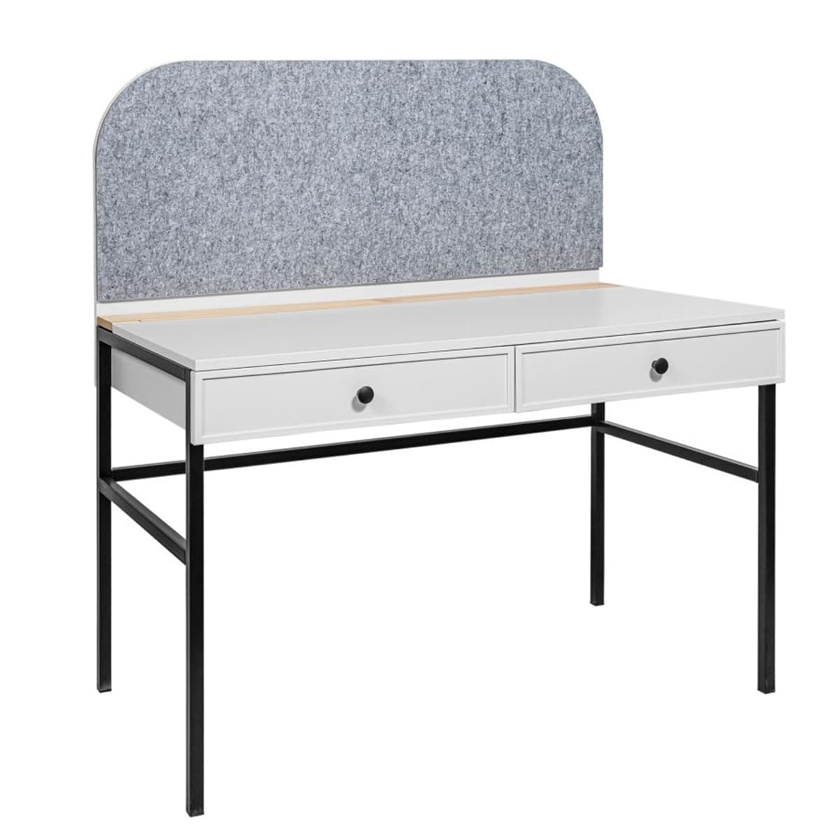 Bureau panneau inclus Bellamy Lumi Blanc et noir