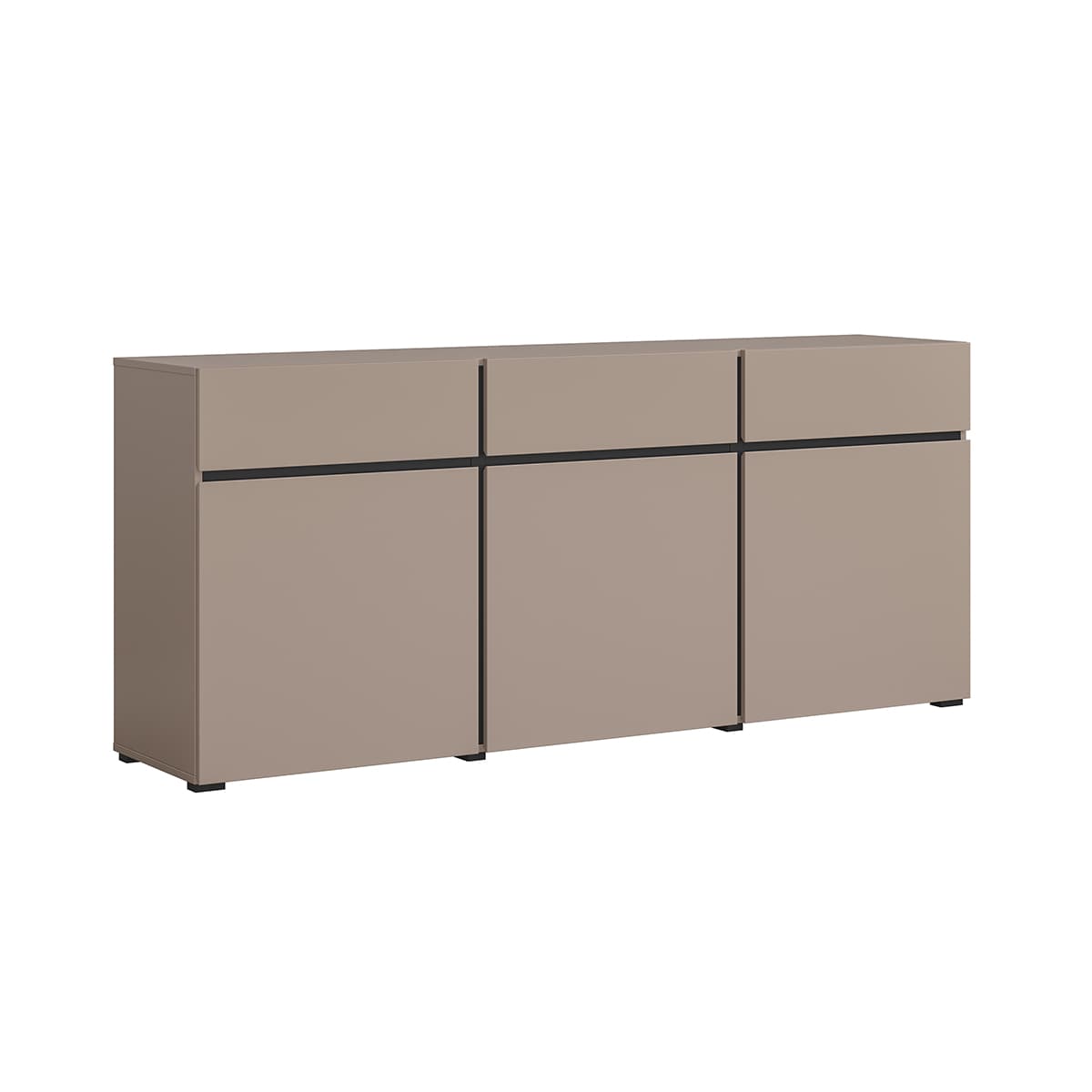 Buffet 3 portes 3 tiroirs Lilia Taupe