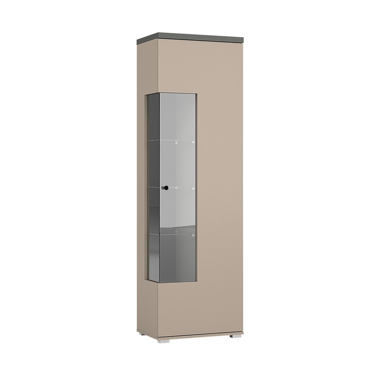 Vitrine 1 porte Opio Taupe et Anthracite