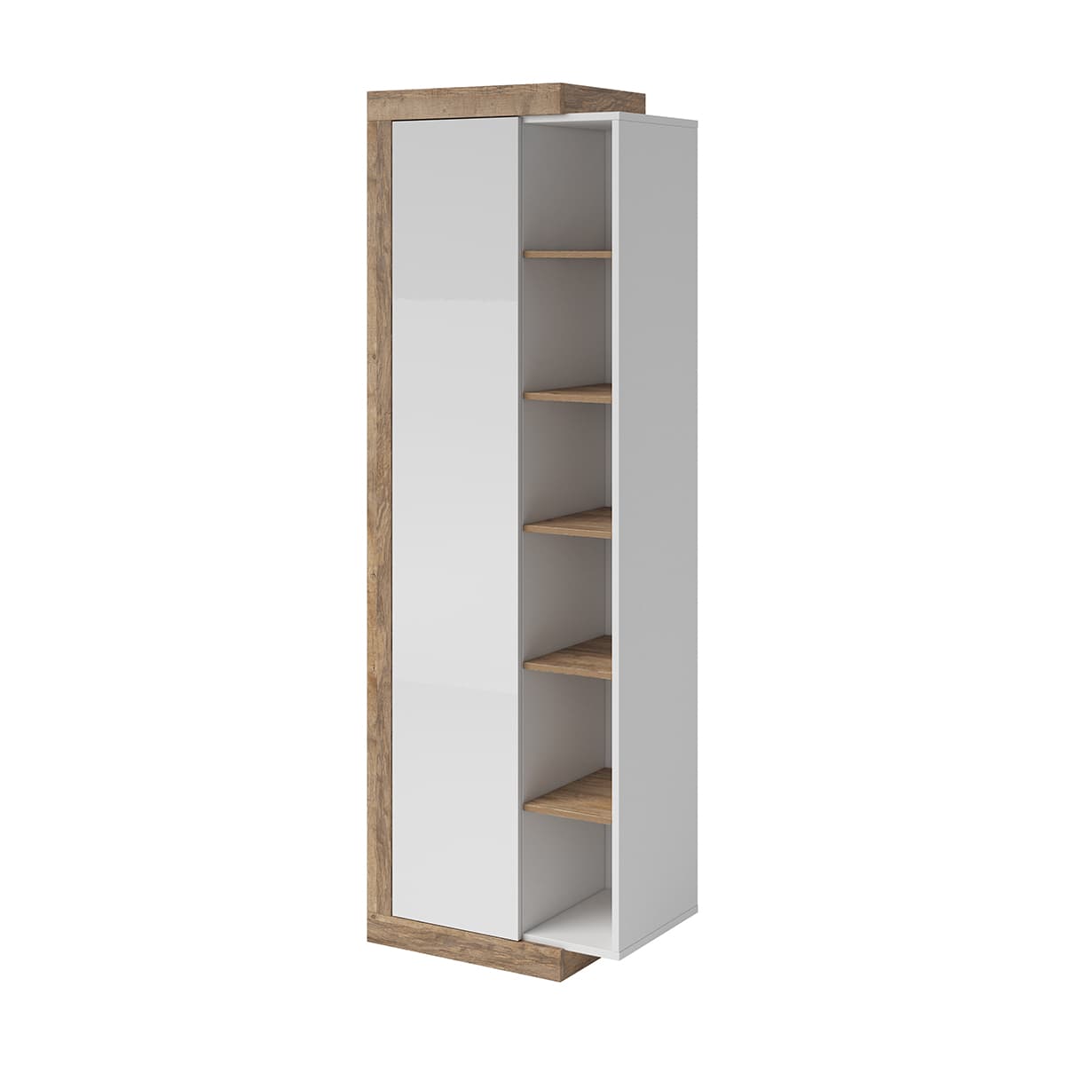 Armoire 1 porte Azior Blanc et Bois