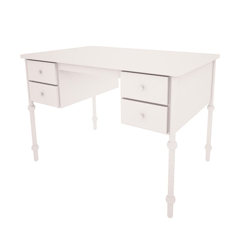 Bureau 4 tiroirs Wood Luck Babushka Blanc