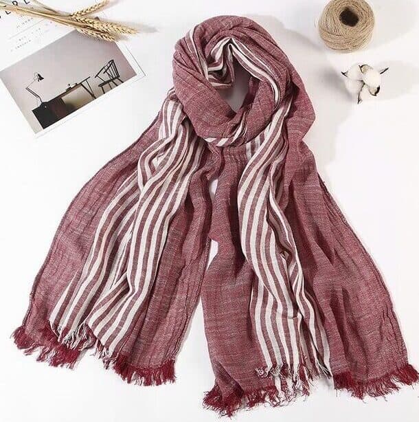 Magnifique écharpe en coton pour homme - 100% coton - Wine