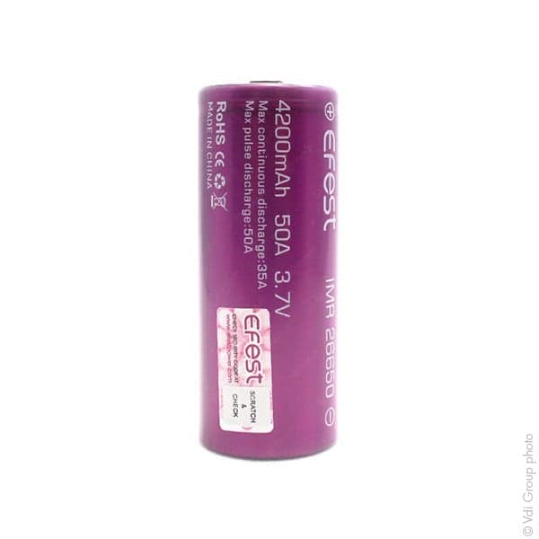 Efest - Accus Lithium-Ion EFEST IMR26650 Li-Mn HD 3.7V 4200mAh FT