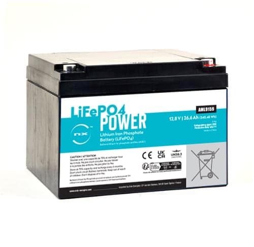 NX - Batterie Lithium Fer Phosphate NX LiFePO4 POWER UN38.3 (340Wh) 12.8V 26.6Ah M5-F