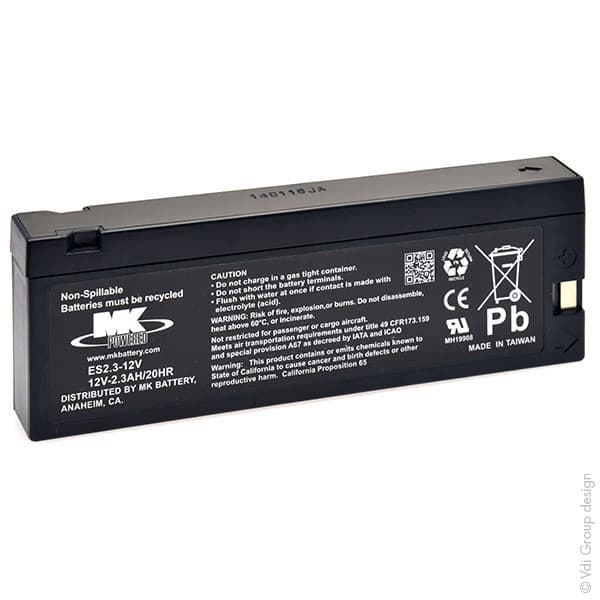 MK Powered - Batterie plomb AGM ES2.3-12V 12V 2.1Ah F13
