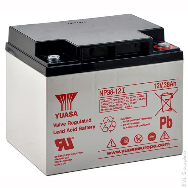 Yuasa - Batterie plomb AGM YUASA NP38-12I 12V 38Ah M5-F