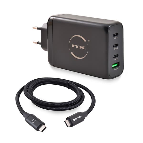 NX - Adaptateur secteur EU 130W + Câble USB C vers USB C