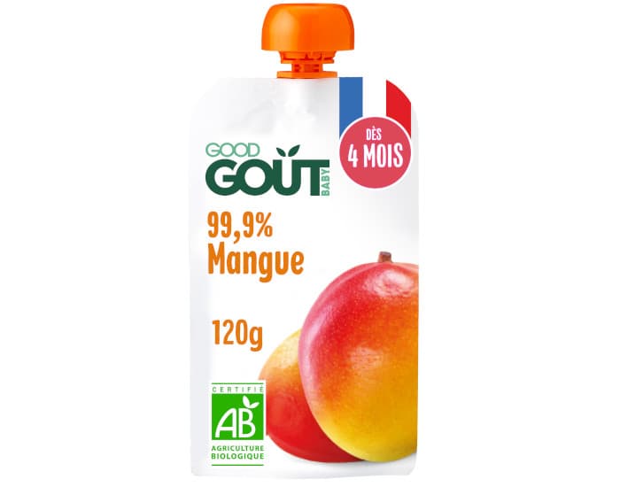GOOD GOUT Gourde Mangue - Purée Bébé 120g - Dès 4 Mois