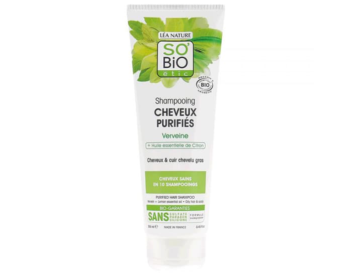 SO'BIO ĂTIC Shampooing Cheveux PurifiĂ©s Verveine et Citron - 250 ml