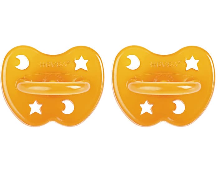 HEVEA Lot de 2 Sucettes Physiologiques en Caoutchouc Naturel 0-3 mois