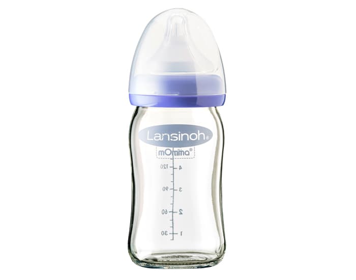 LANSINOH Biberon en Verre Natural Wave Spécial Bébé Allaité - 160 ml