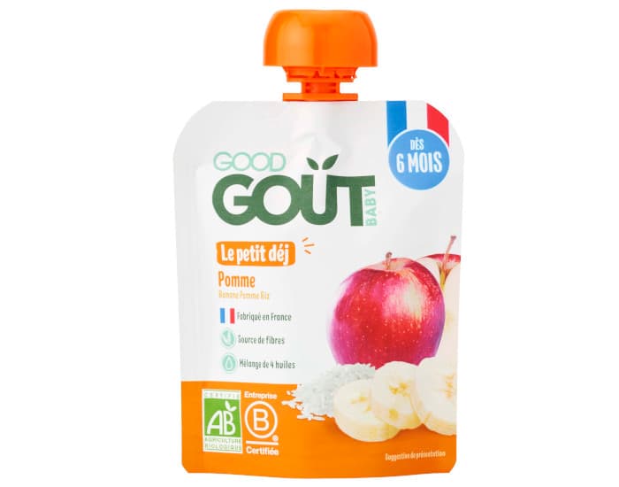 GOOD GOUT Gourde Petit Déj Pomme - Dès 6 mois - 70 g