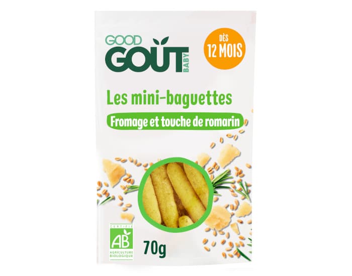 GOOD GOUT Mini-baguettes Fromage et Romarin - 70g - Dès 12 mois