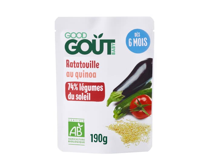 GOOD GOUT Petit Plat Bébé Ratatouille au Quinoa - 190g - Dès 6 mois