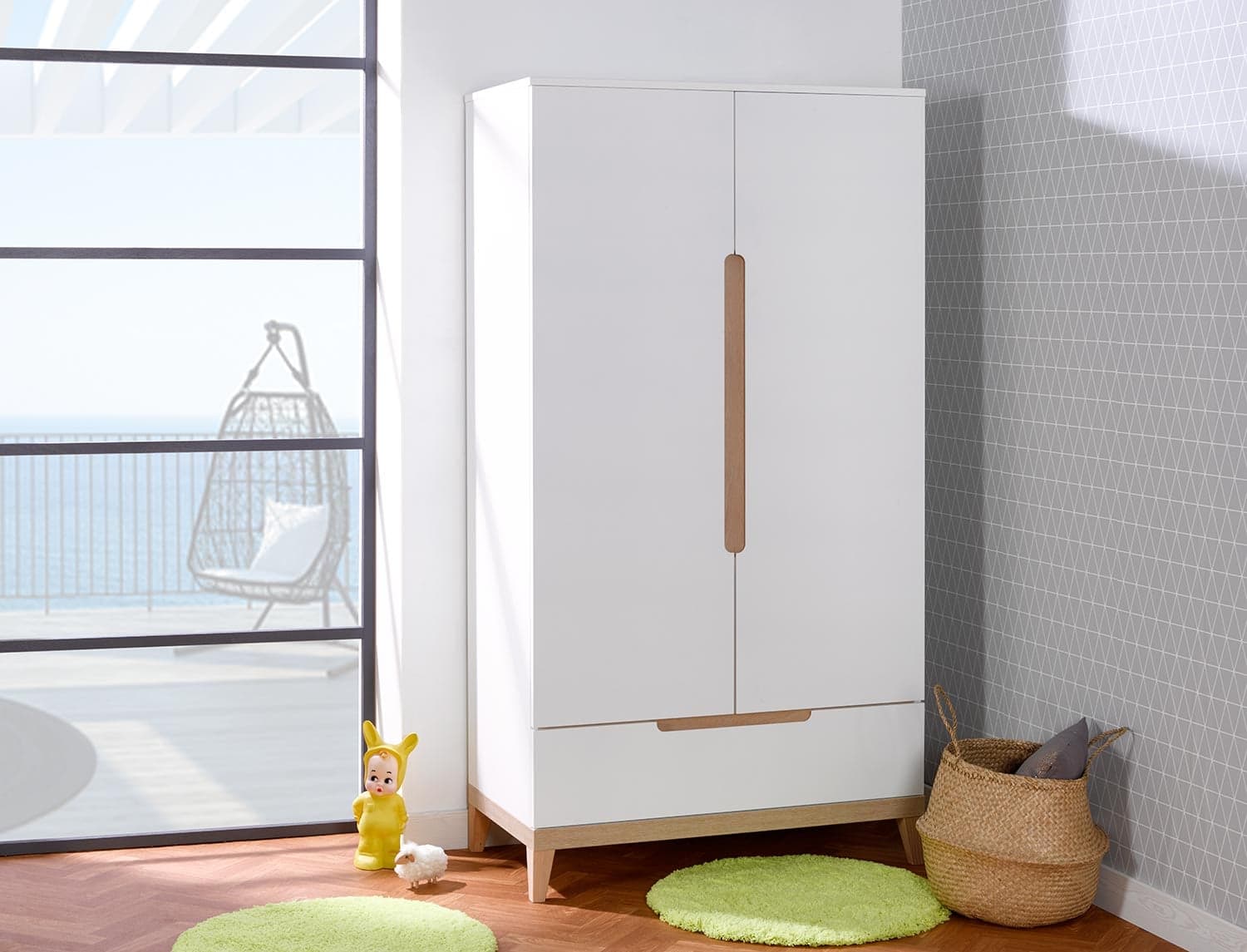 Armoire enfant Evidence Blanc & HĂŞtre