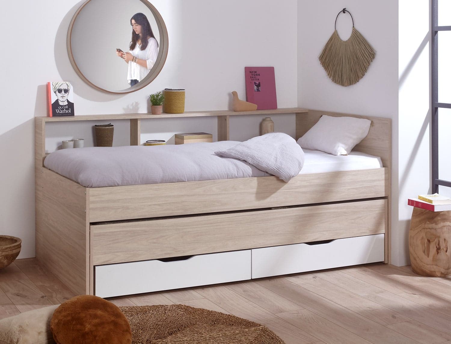 Lit gigogne Wallis avec rangements