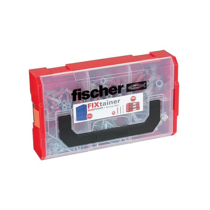 Mallette fixtainer duopower fixtainer 105 chevilles duopower avec vis fixation courante charges moyennes de 20 à 50 kg béton, béton cellulaire, maçonn