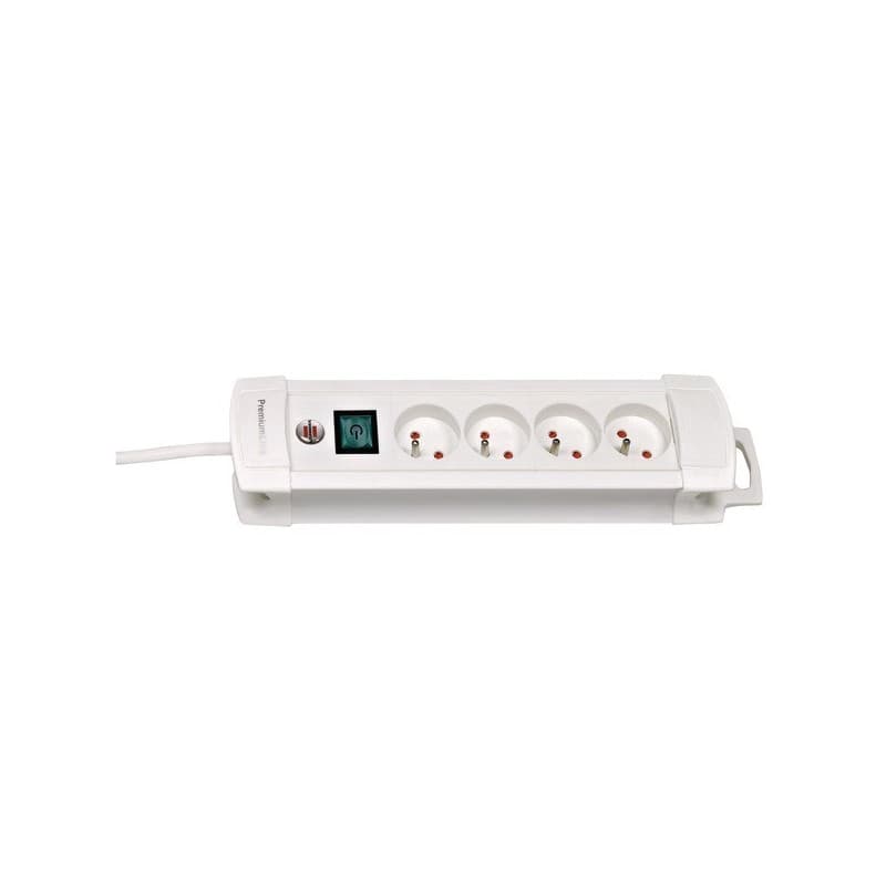 Multiprises premium+ 1 pièce(s) multiprise premium+ blanc 4 prises 1,8 m + interrupteur 16 a 4 230 v h05vv-f 3g1,5 oui 1.8 m - brennenstuhl