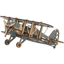 Maquette Avion biplan en bois - Kelpi Bleu