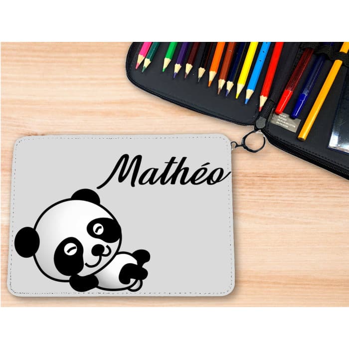 Trousse personnalisable remplie de crayons modèle panda