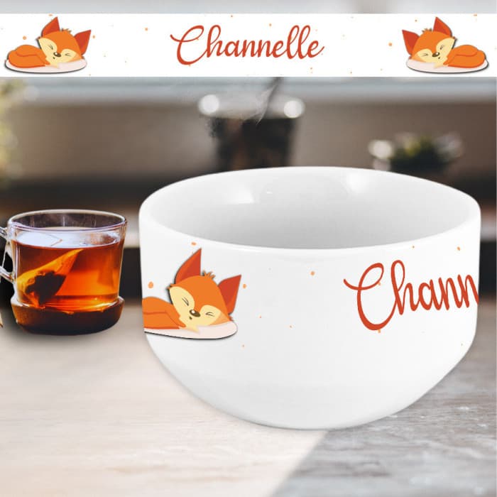 Bol personnalisable avec un prénom modÚle renard