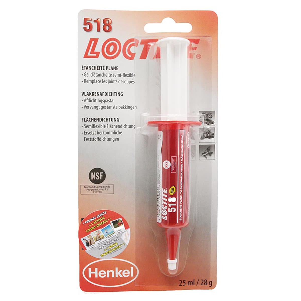 Loctite - Pate À Joint - Loctite 518 Rouge Semi-flexible Consistance Gel 25ml