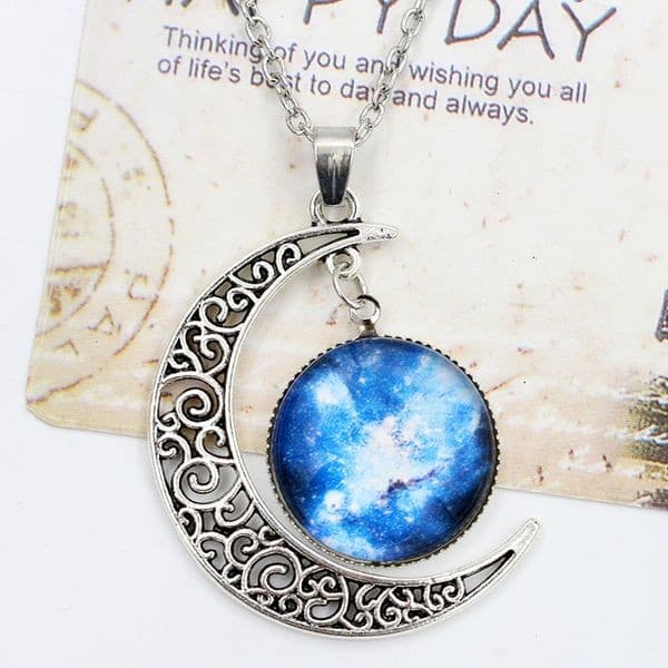 Collier cabochon lune