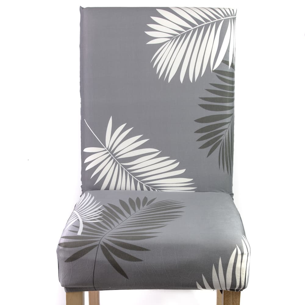 Housse de chaise - Housse de protection extensible pour chaise - Housse chaise Plume sur Gris