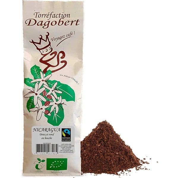 Café Nicaragua Bio et équitable 100% Arabica - Les Cafés Dagobert 250g Grains (Graines)
