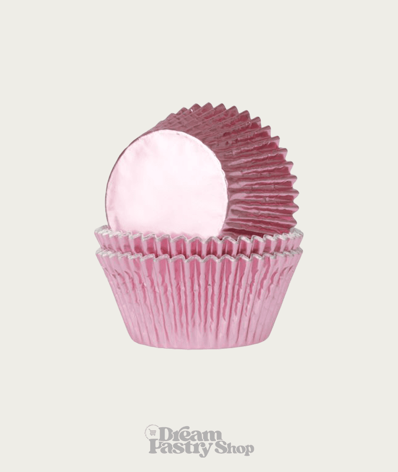 Caissettes Cupcakes Roses Métallisées (x24)