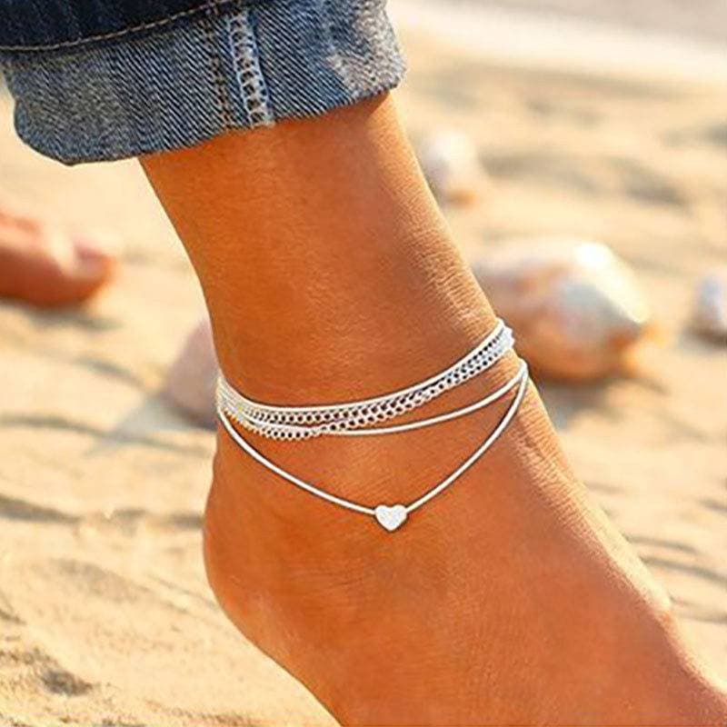S054 Bohemian Silver Color Anklet Bracelet On The Leg S016gold