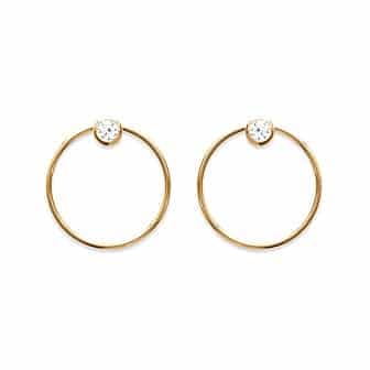 Clous d'oreilles grand cercle plaqué or