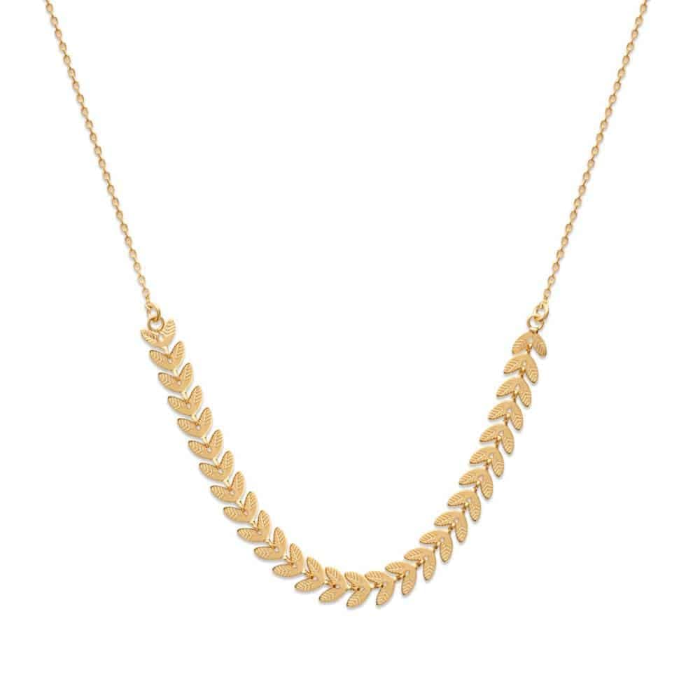 Collier feuilles de laurier plaqué or