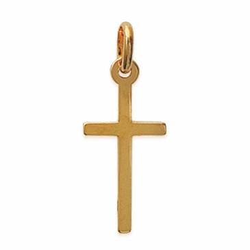 Pendentif croix plaqué or