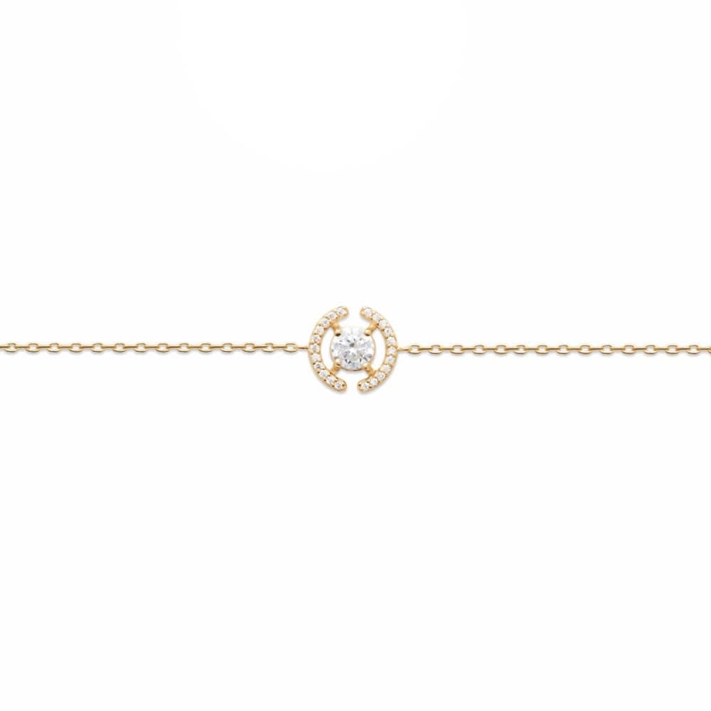 Bracelet diamant synthétique entourage plaqué or