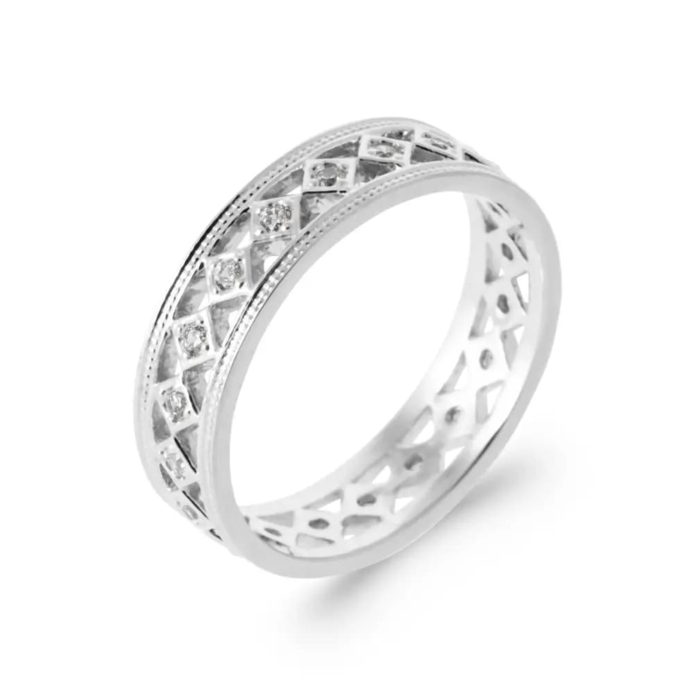 Bague couronne argent rhodié Elisa - 56