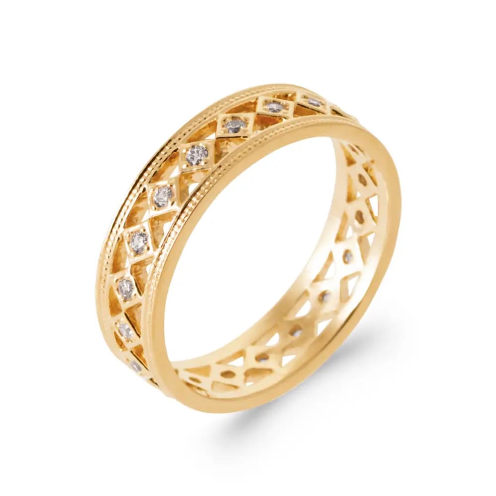 Bague couronne plaqué or Elisa - 60