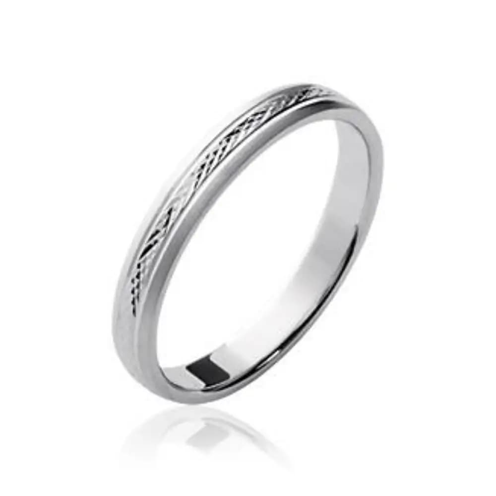 Alliance argent rhodié Crescence - 56