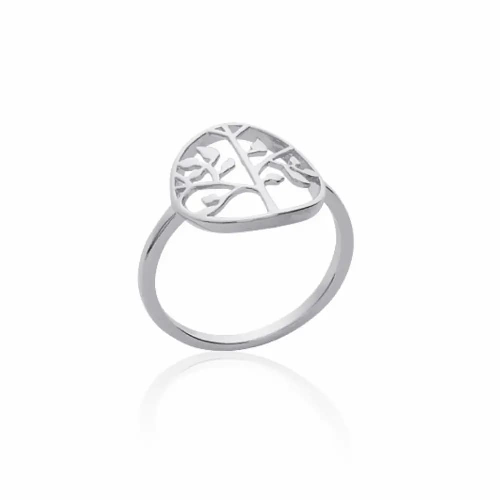 Bague arbre de vie argent rhodié - 50