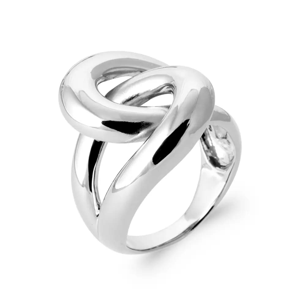 Bague argent rhodié tortillon - 54