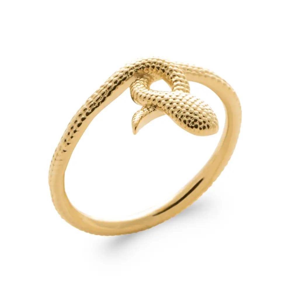 Bague serpent plaqué or - 60