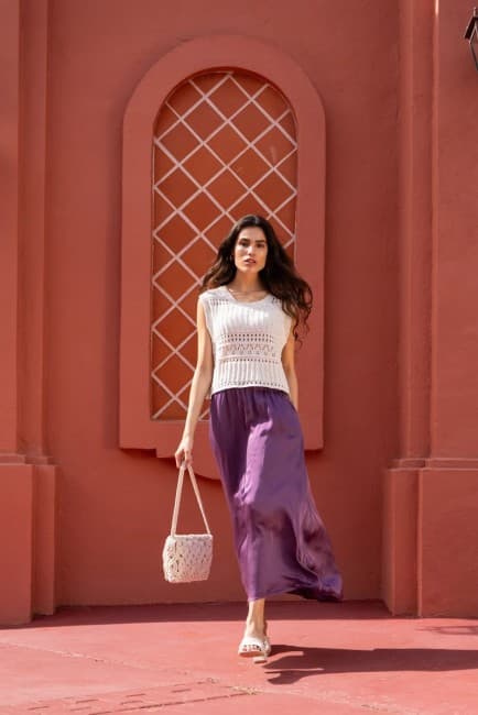 JUPE SATINE VIOLET GEISHA 46390