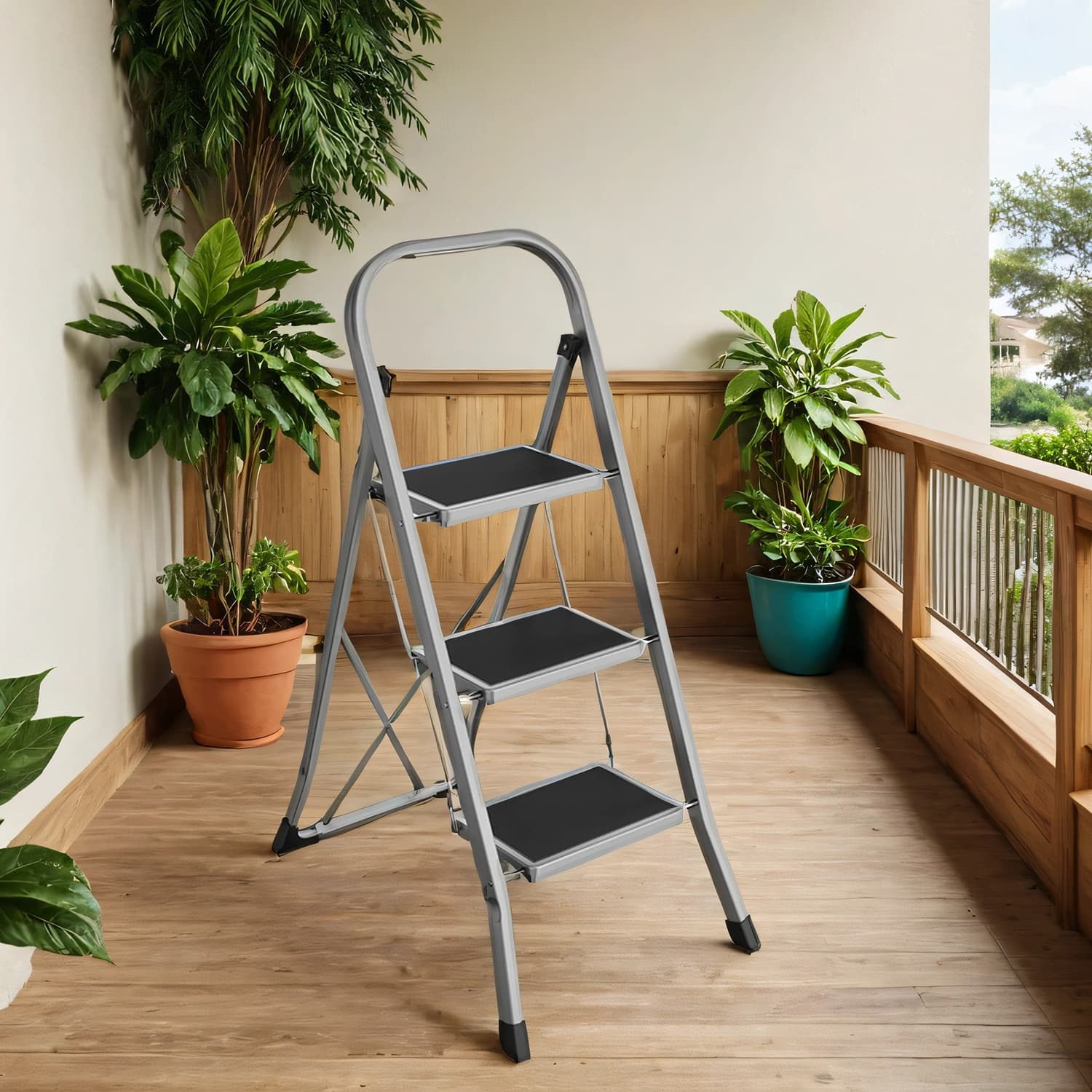 Sécurisez vos projets : Découvrez l'escabeau à 3 marches avec verrou de sécurité.